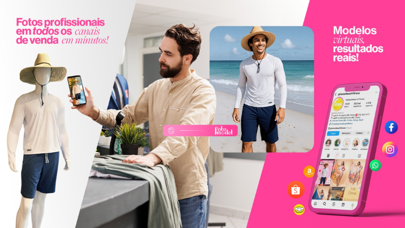 A FotoModel usa IA para criar visuais de moda que antecipam tendências e aumentam suas vendas.