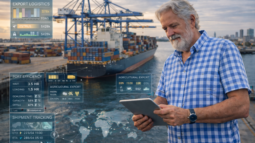 Aldo Vendramin aponta a logística de exportação como pilar da competitividade no agronegócio.